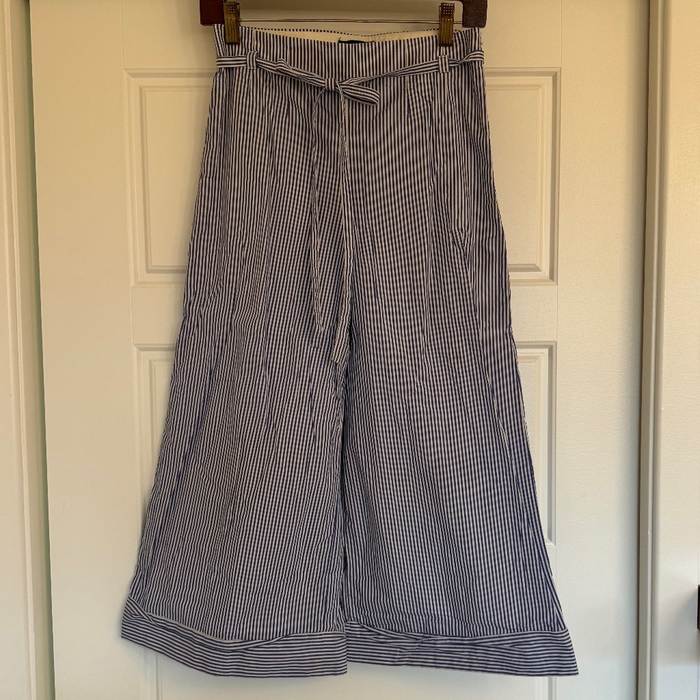 J Crew Striped Wide Leg Pants